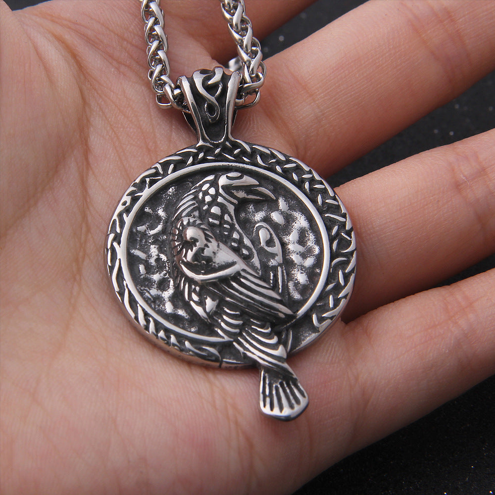 Wholesale Raven Amulet Pendant Necklace Blackbird Celtic Eagle Men' s Vintage Jewelry